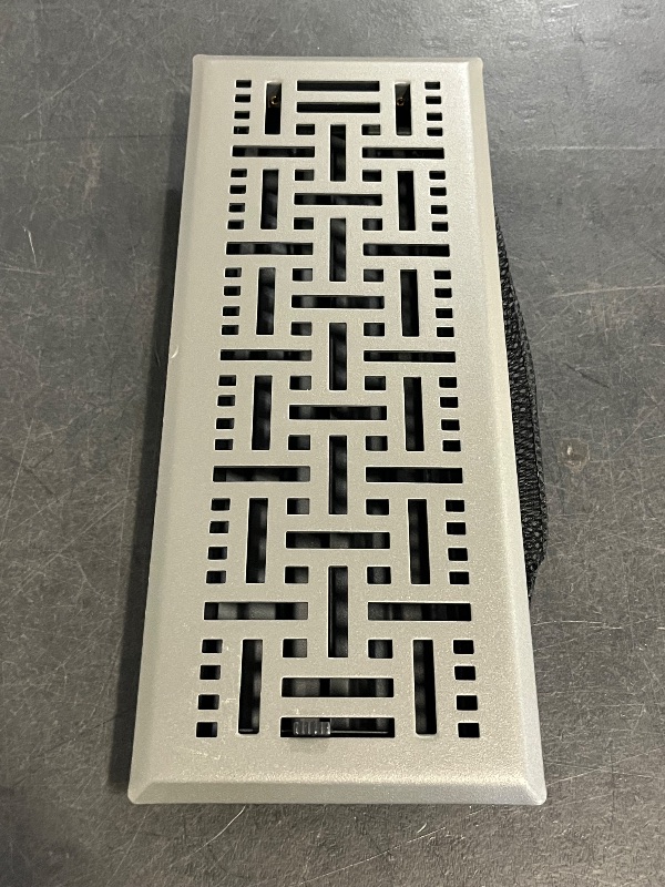 Photo 1 of 4" x 10" Electroplated Floor Register 1-Pack, Walkable Decorative Metal Vent Cover, Adjustable 0-90° Airflow, Safe Curved Edges for Floor/Wall, Brushed Nickel
