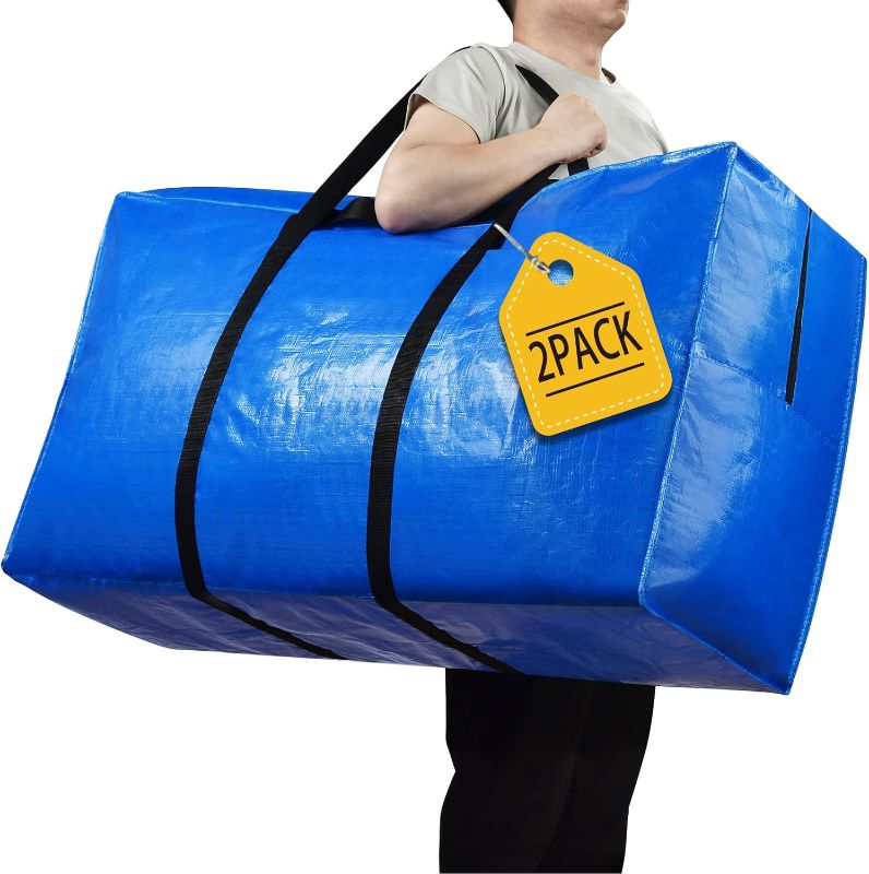 Photo 1 of 57 Gallon Extra Large Storage Bags, XXL Jumbo Large Moving Bags Heavy Duty, Storage Totes Moving Boxes Supplies for College, Foldable Duffle Bag for Travel, Christmas Tree Bag, 42x23x13.5inch - 2PACK
