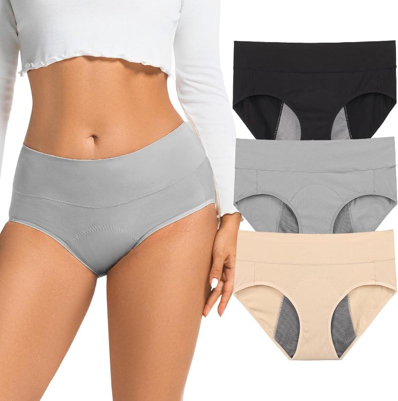 Photo 1 of (L) Incontinence Underwear for Women, Quick Dry Postpartum Leakproof Cotton Underwear Stretch Hi-Waist Panties
