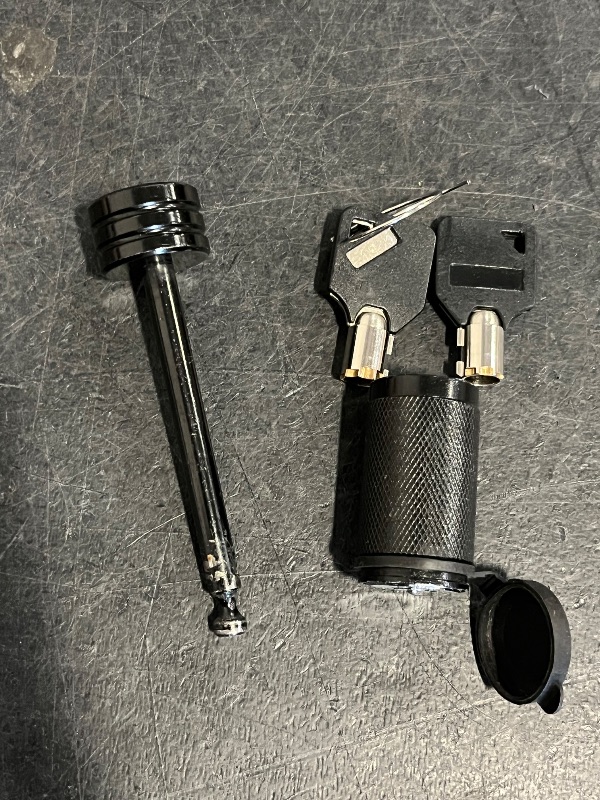 Photo 1 of METOWARE Trailer Tongue Coupler Lock 1/4" Dia, 3-1/2" Span, Trailer Hitch Lock for Latch-Type Coupler, Black Trailer Pin Lock for Towing Trailer RV Car Boat Truck (1 Pack)
