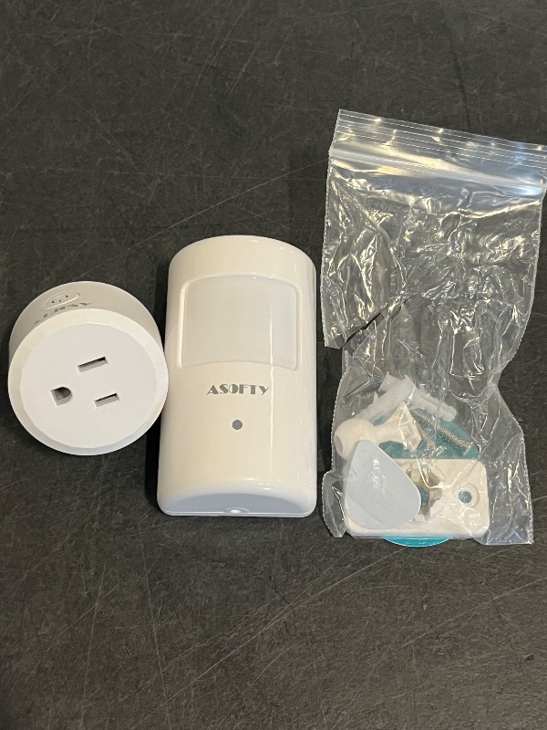 Photo 1 of Motion Sensor Light Switch with Outlet, PIR Infrared Motion Sensor Switch, Indoor Plug in Motion Activated Sensor, 3 Adjustable Sensing Modes, Wireless Motion Sensor for Home Appliances
