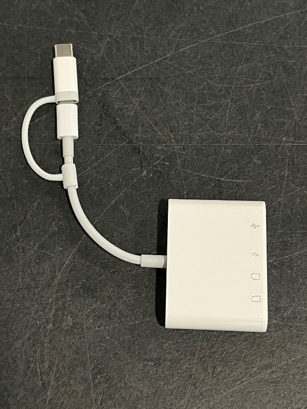 Photo 1 of SD Card Reader for iPhone iPad Trail Camera Viewer 3-in-1 SD Adapter with Dual Slots & USB Port, Memory Card Adapter Dual-connector Design with Lightening&USB-C for Photographers, Plug & Play
