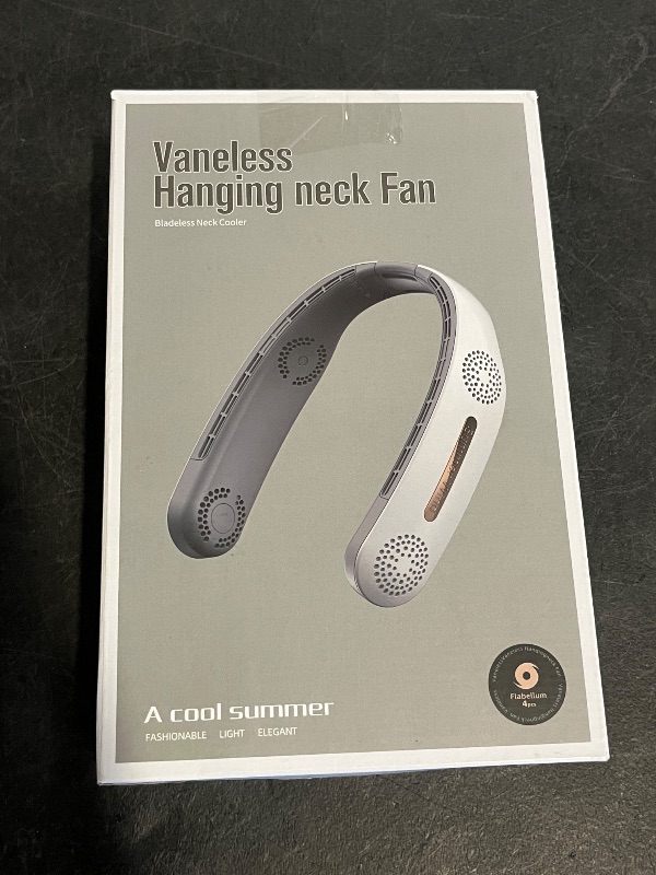 Photo 1 of 2400-4000 MAh Portable Neck Fan Electric Wireless FAN Rechargeable Mini Ventilador Cooling USB Bladeless Mute Fans for Outdoor Sports (white)
