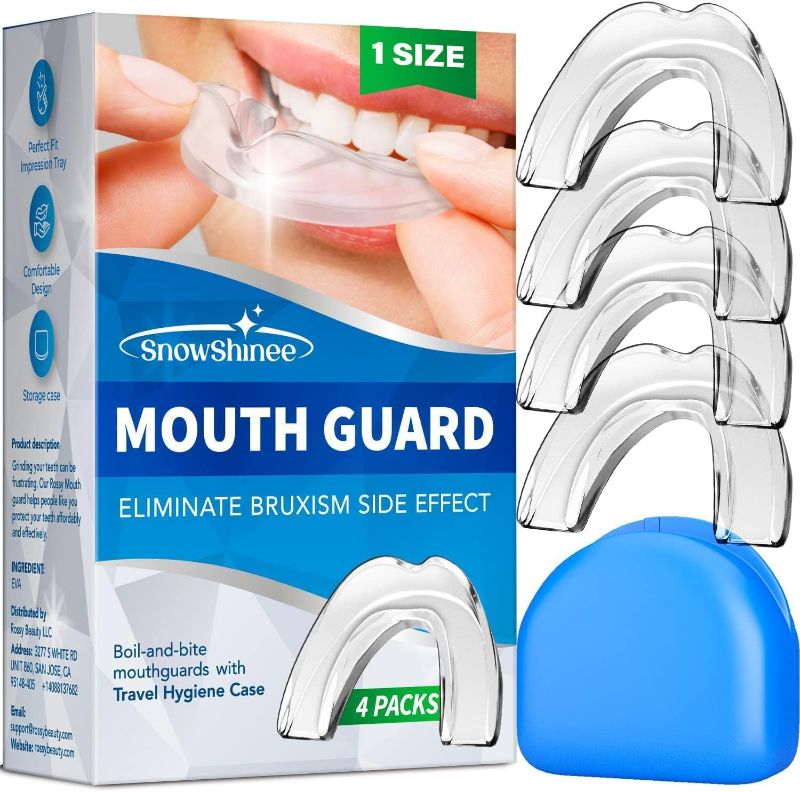 Photo 1 of Mouth Guard: Upgraded Mouth Guard for Grinding Teeth at Night - Teeth Grinding Mouthguards for Sleeping - Mouthguards for Grinding of Teeth - Anti Grinding Guard - Night Guards for Teeth Grinding -4pc
