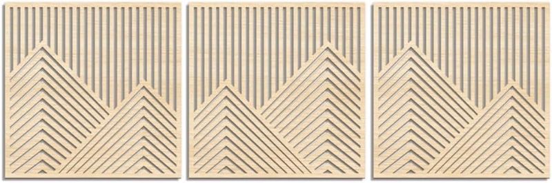 Photo 1 of YRPZIQF Geometric Wood Wall Art, Set of 3 Minimalist Wooden Wall Panels, Modern Line Art Wall Decor for Living Room, Bedroom, Office and Hallway, Sleek and Stylish Wall Hanging
