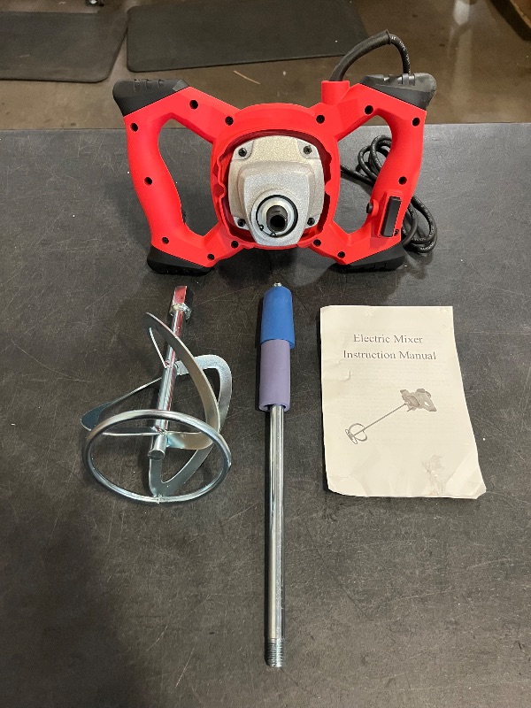 Photo 1 of IMAYCC Cement Mixer, 2100W Electric Concrete Mixer with 6 Speed, 110V Handheld Mud Mixer for Motar,Paint, Grout, Plaster, Thinset,Fodder Stirring Tool
