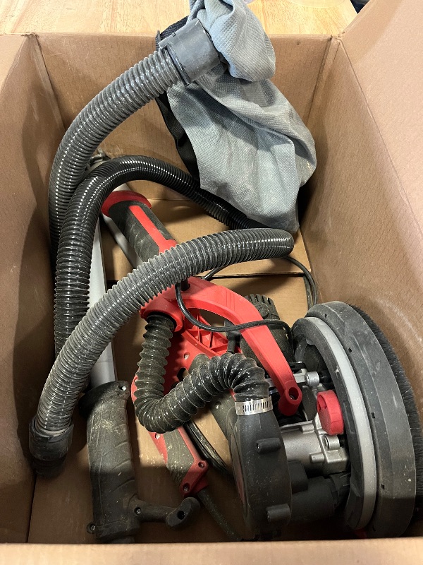 Photo 1 of *Missing ALL side Accessories** Drywall Sander, 1000W Popcorn Ceiling Removal Tool, Foldable Automatic Drywall Sander with Vacuum Dust Collection, LED Light, 6 Variable Speed 800-2200RPM,15Pcs Sanding Discs (Red?
