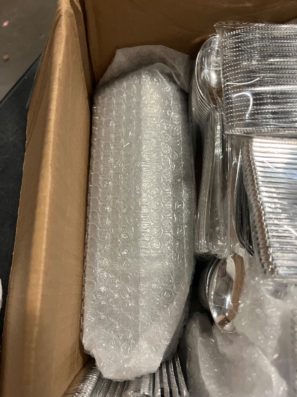 Photo 1 of Goodluck 600 Piece Disposable Silver Plates for 100 Guests, Plastic Dinnerware Set of 100 Dinner Plates, 100 Salad Plates, 100 Spoons, 100 Forks, 100 Knives, 100 Cups, Plastic Plates for Party

