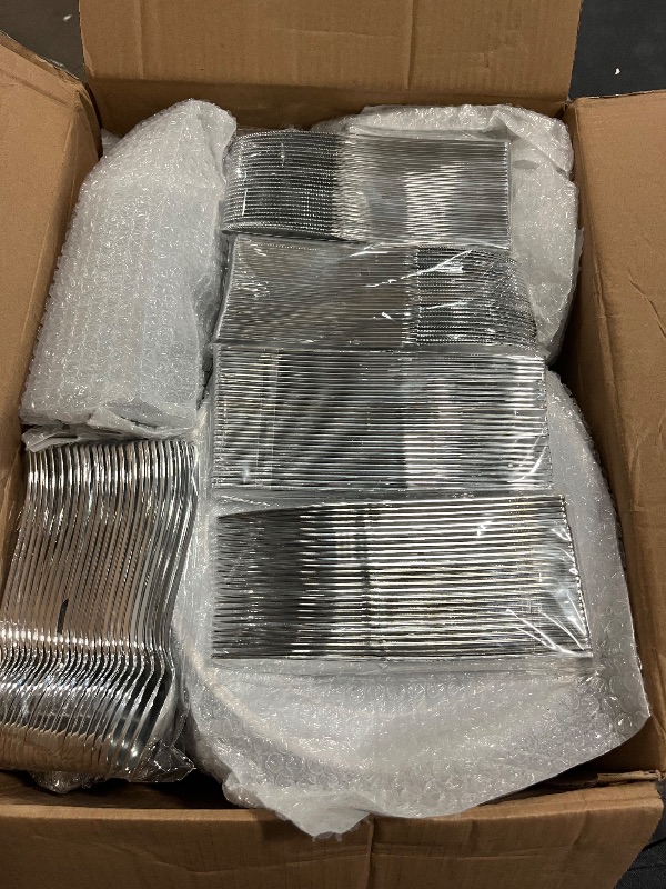 Photo 1 of Goodluck 600 Piece Disposable Silver Plates for 100 Guests, Plastic Dinnerware Set of 100 Dinner Plates, 100 Salad Plates, 100 Spoons, 100 Forks, 100 Knives, 100 Cups, Plastic Plates for Party
