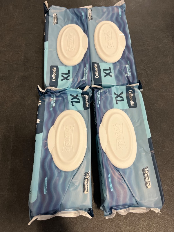 Photo 1 of Cottonelle XL Flushable Wipes Extra Large 4 Flip Top Pack 60 Wipes Per Pack, 240 Total 