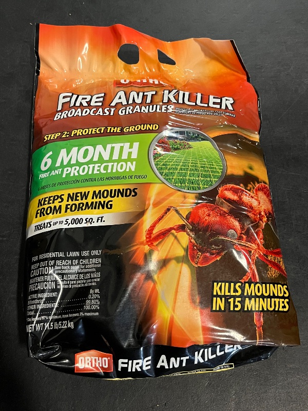 Photo 1 of Ortho Fire Ant Killer Broadcast Granules, Kills Mounds in 15 Minutes, 6 Month Protection, Treats 5,000 sq. ft., 11.5 lb.
