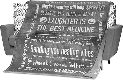 Photo 1 of FILO ESTILO Funny Get Well Soon Gifts for Women or Men, Funny Healing Blanket, Post Surgery Gifts, Fun Recovery Presents for Sick Friends, Cheer Up and Feel Better Gifts for Women (Grey)