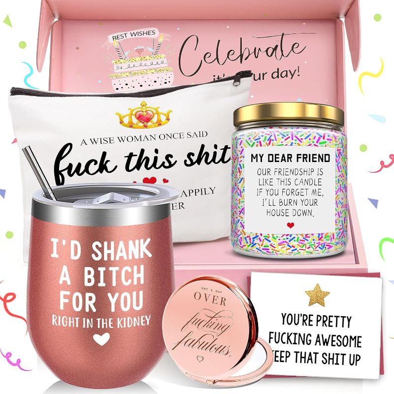 Photo 1 of Similar to Picture Not Exact** Birthday Gifts for Women Best Friends,Friendship Gifts for Women Her BFF Female Friends Bestie Sister Gift Basket from Sister Lavender Scented Candles 12oz Tumbler

