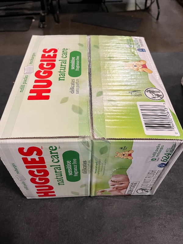 Photo 1 of Huggies Natural Care Sensitive Baby Wipes, Hypoallergenic, 99% Purified Water, 3 Refill Packs (624 Wipes Total)
