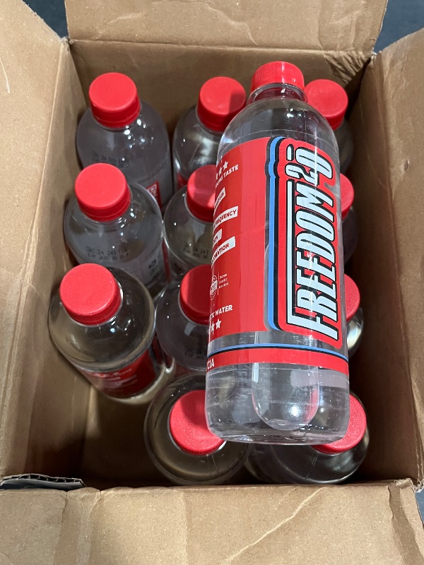 Photo 1 of Exp 08/30/2026 Freedom2o Bottled Water 12 Pack 16.9oz The Unapologetic Water, Purified Freedom Water