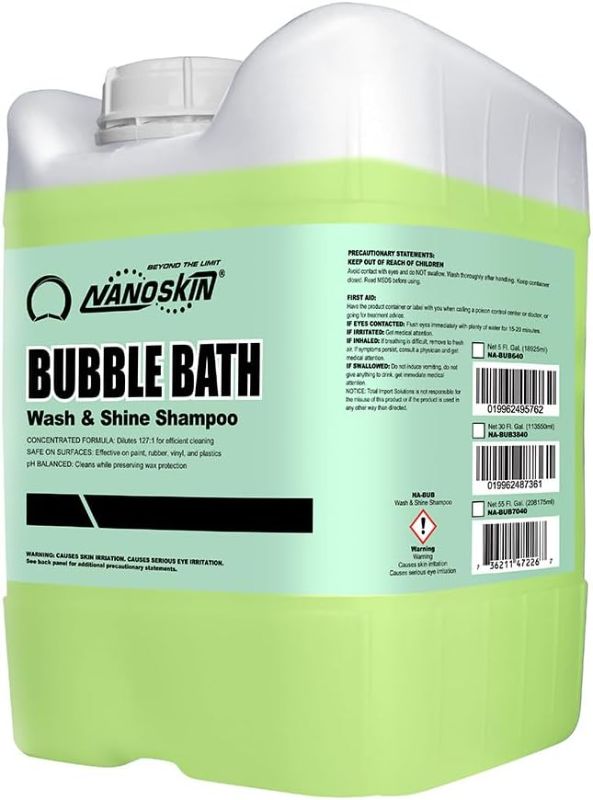 Photo 1 of Nanoskin BUBBLE BATH Foaming Car Wash Shampoo 5 Gallons - Works with Foam Cannon, Foam Gun, Bucket Washes, Car Soap for Pressure Washer | For Car, Truck, Motorcycle, RV & More | Green Apple Scented

