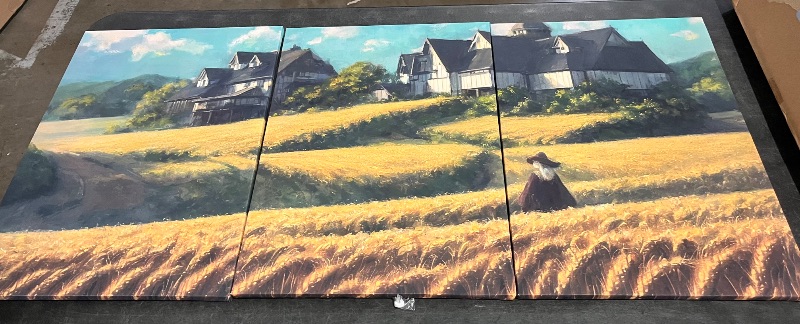 Photo 1 of 3 Piece Wheat Field Canvas Prints for Living Room 16x24in