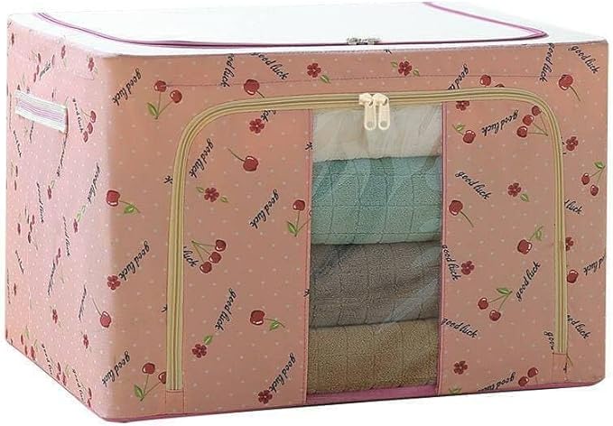 Photo 1 of Large Capacity Clothes Storage Bag with Steel Frame | Waterproof & Moisture-Proof Organizer Box for Clothes, Blankets & Quilts – Thick Fabric with Clear Window
