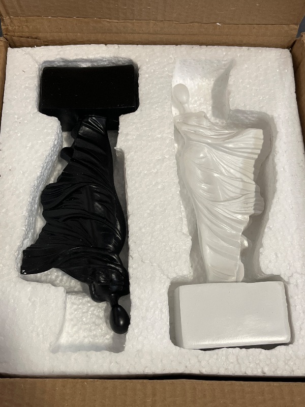 Photo 1 of Black and White Woman Figure Candlestick Holder Handmade Literary Female Form Stable Base Candle Holder for Home Decorations 