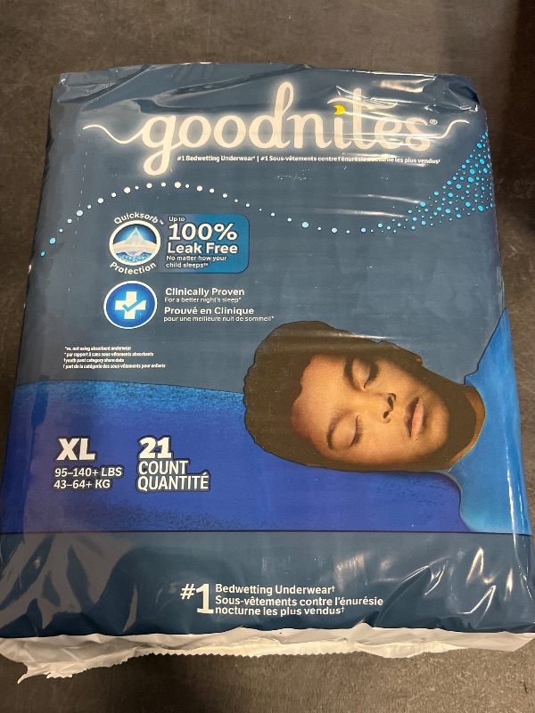 Photo 1 of Goodnites Bedwetting Underwear for Boys , XL 21 Count 