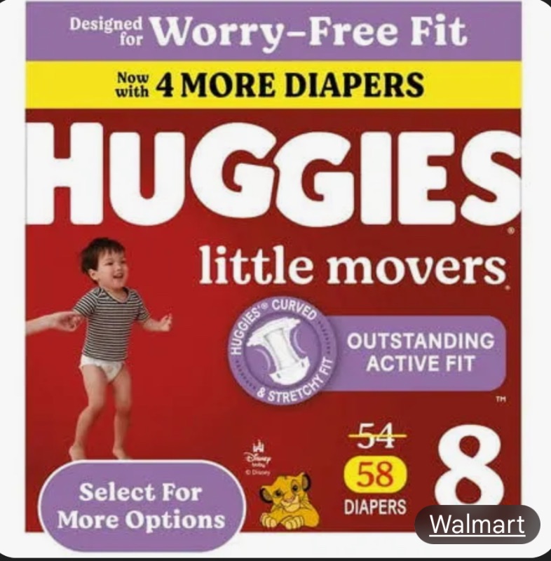 Photo 1 of Size 8 Huggies Little Moves Baby Diapers Size 8, 58 count