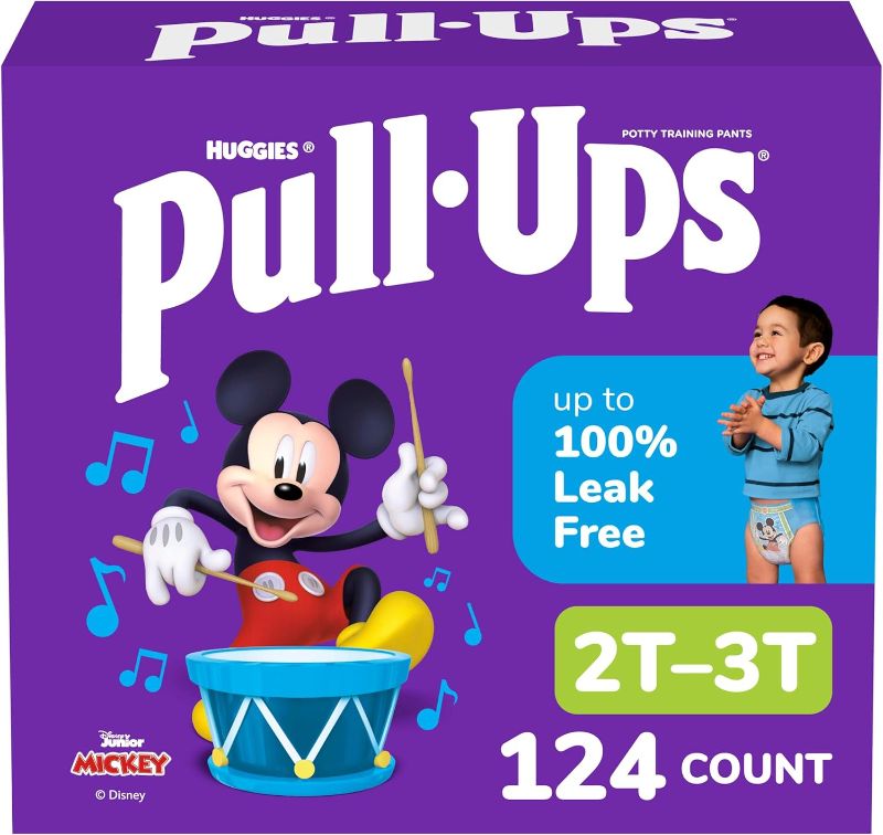 Photo 1 of Pull-Ups Boys' Potty Training Pants, Size 2T-3T Training Underwear (16-34 lbs), 124 Count (4 Packs of 31), Packaging May Vary
