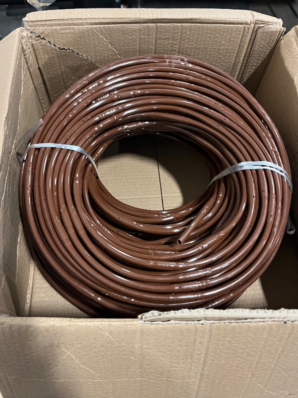 Photo 1 of (100' ft Roll) - USA Made - 1/4-Inch x Irrigation/Hydroponics Dripline with 6-Inch Emitter Spacing (Brown) (100' Foot Roll)
