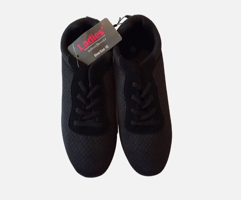 Photo 1 of Size 6 Women's Bobbie Brooks Black Fabric Tennis Shoes
