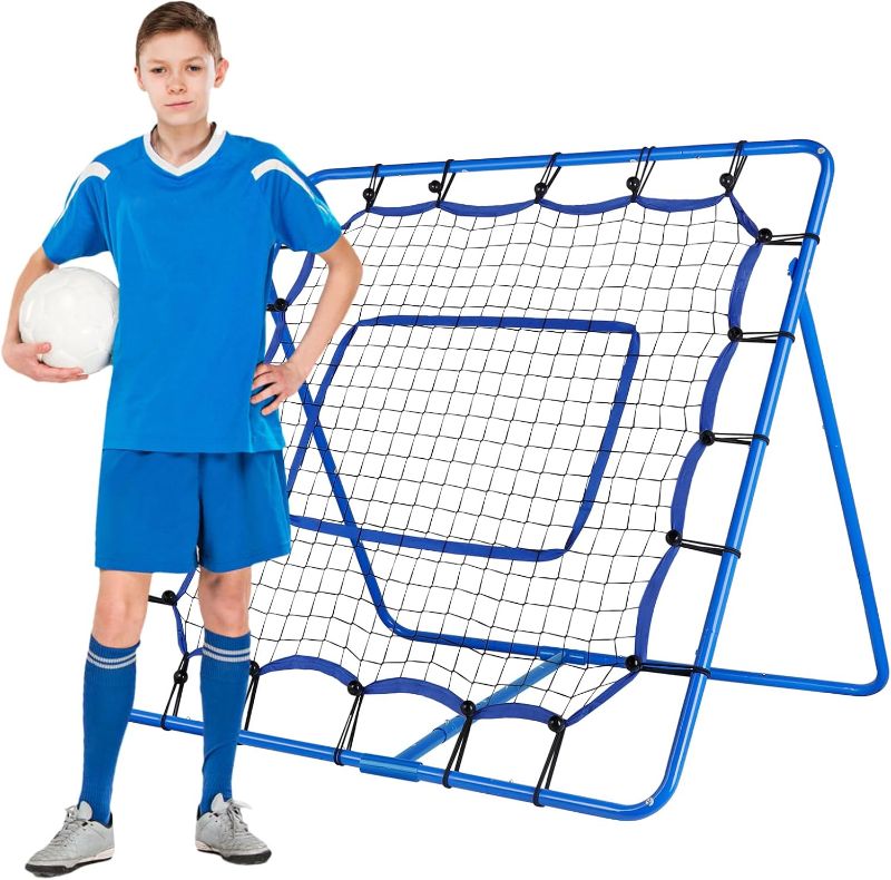 Photo 1 of Soccer Rebounder - 4 x 4 ft Portable Soccer Rebounder Net Fit for Lacrosse Softball Baseball Football Training, Easy Setup Rebounder Gifts Aids & Equipment for Kids, Teens & Adults
