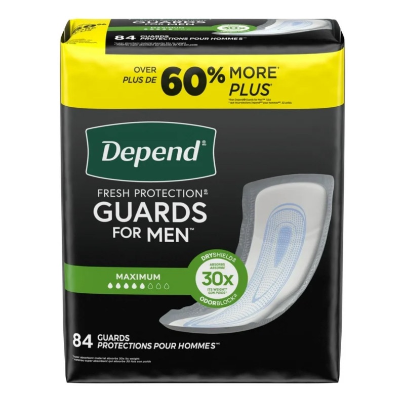 Photo 1 of Depend Guards Incontinence Pads for Men, Maximum Absorbency, 84 Count 
