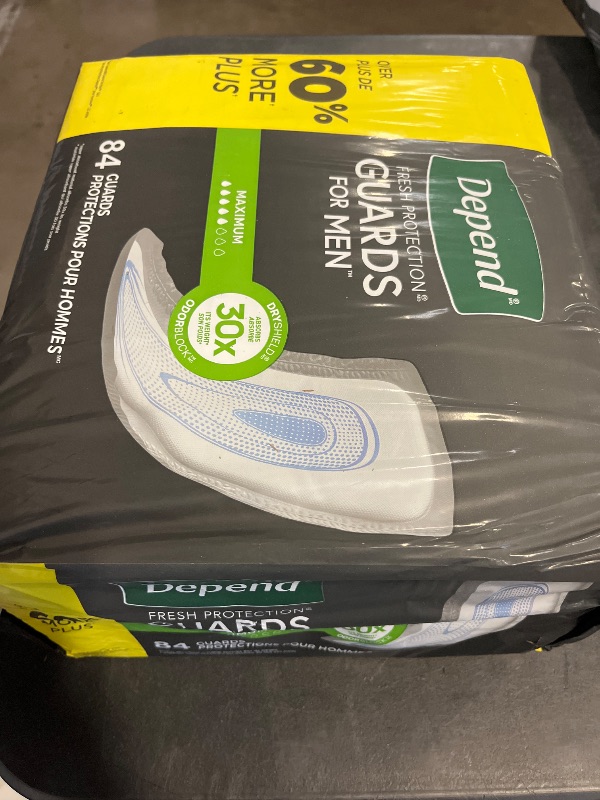 Photo 1 of Depend Guards Incontinence Pads for Men, Maximum Absorbency, 84 Count 