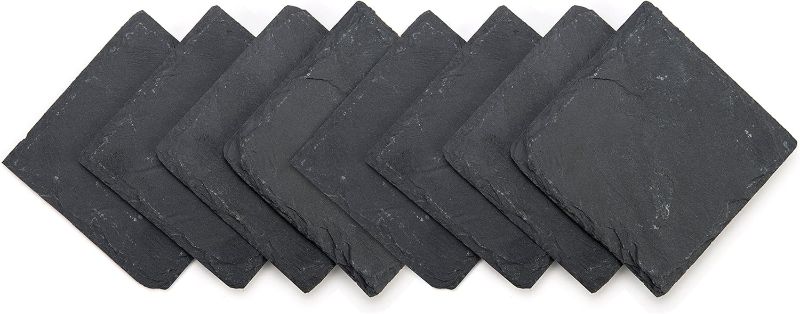 Photo 1 of Trademark Innovations Slate Drink Coasters - Set of 8 - 4" x 4"
