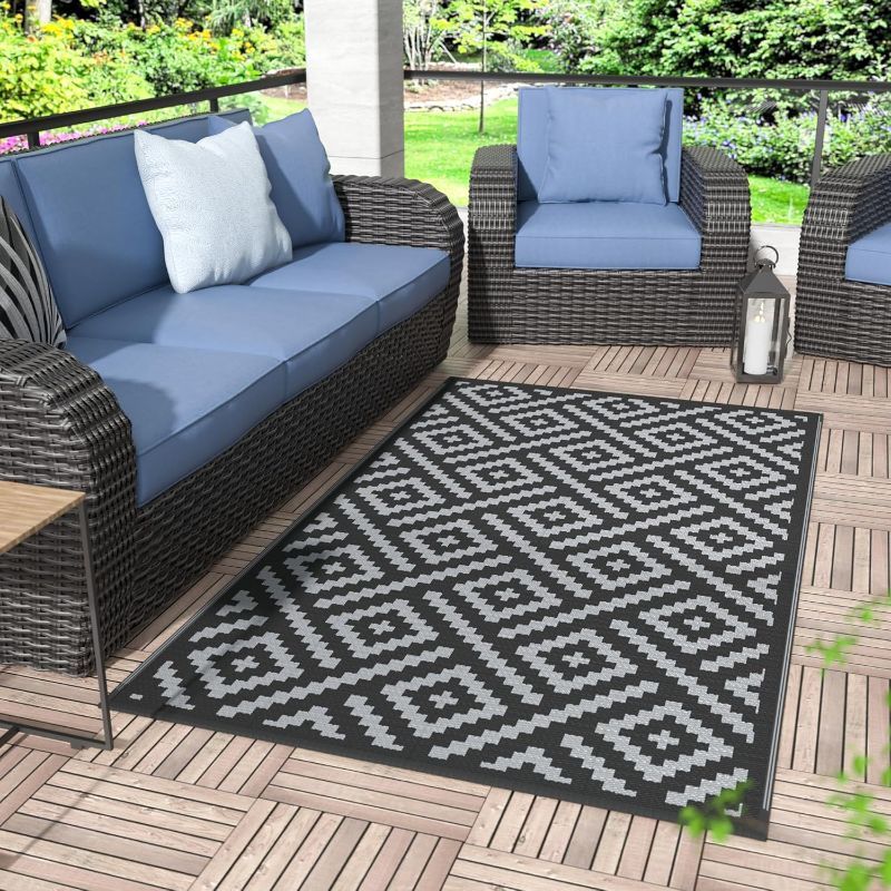 Photo 1 of *Similar to Picture* Black and Grey/Purple 150*250cm Rug Diamond Checker Pattern