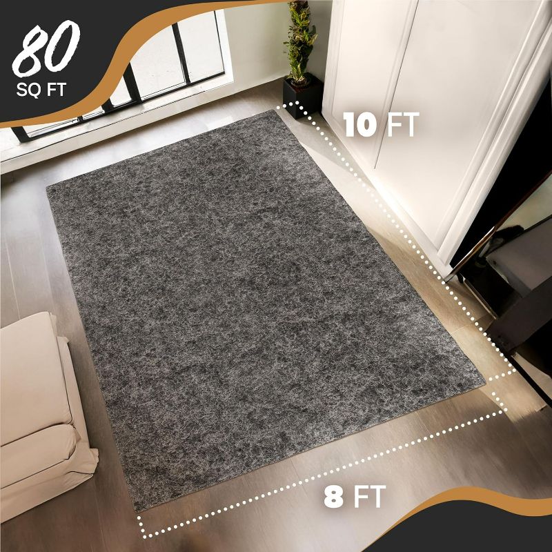 Photo 1 of Nevlers 1/4" Felt Rug Pad 8 x10 Ft| Rug Pad Non Slip Felt & TPO | Area Rug Padding 8x10 Anti Skid Rug Gripper | Non Slip Rug Grippers for Area Rugs on Hardwood Floors | Rug Stoppers to Prevent Sliding