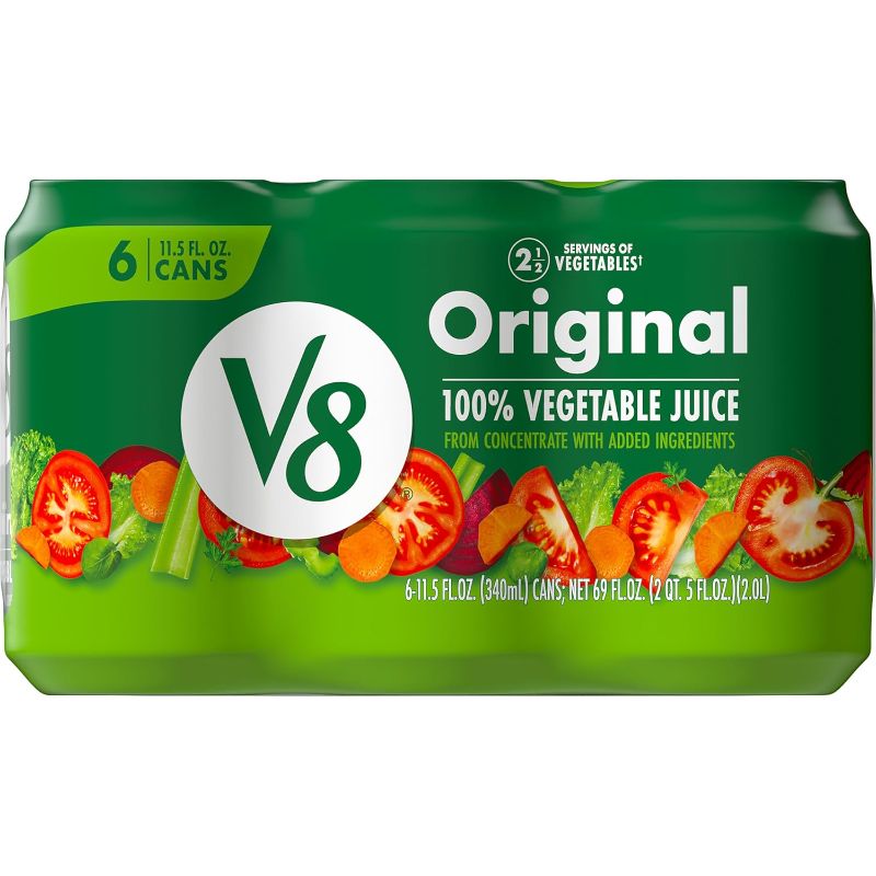 Photo 1 of V8 Original 100% Vegetable Juice, 11.5 fl oz Can (6 Pack)
