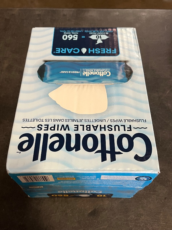Photo 1 of Cottonelle Freshfeel Flushable Wet Wipes - One Box of 560 Wipes (10 Packs of 56 Pieces)

