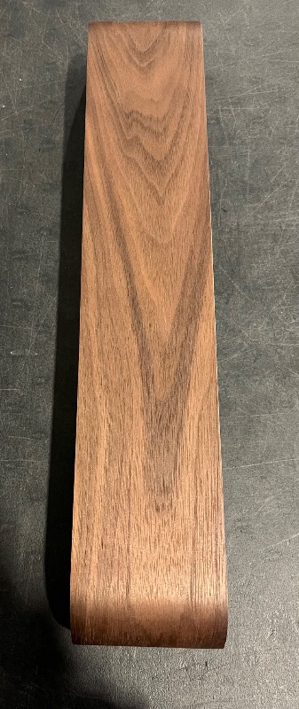 Photo 1 of Kazai. Wall-Mounted Coat Rack 'Toke' - Modern Design Coat Rack with Hidden Wall Hooks - Solid Wood Veneer Panel Coat Hanger - Walnut
