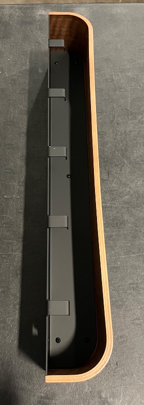 Photo 1 of Kazai. Wall-Mounted Coat Rack 'Toke' - Modern Design Coat Rack with Hidden Wall Hooks - Solid Wood Veneer Panel Coat Hanger - Walnut
