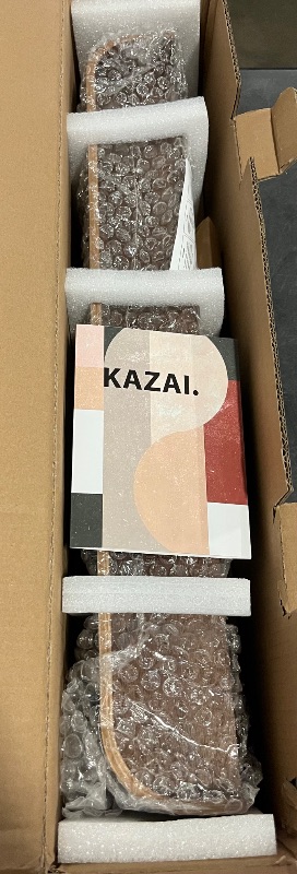 Photo 1 of Kazai. Wall-Mounted Coat Rack 'Toke' - Modern Design Coat Rack with Hidden Wall Hooks - Solid Wood Veneer Panel Coat Hanger - Walnut
