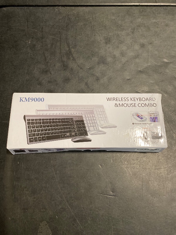 Photo 1 of Wireless Keyboard and Mouse Ultra Slim Combo, TopMate 2.4G Silent Compact USB 2400DPI Mouse and Scissor Switch Keyboard Set with Cover, 2 AA and 2 AAA Batteries, for PC/Laptop/Windows/Mac-Silver White