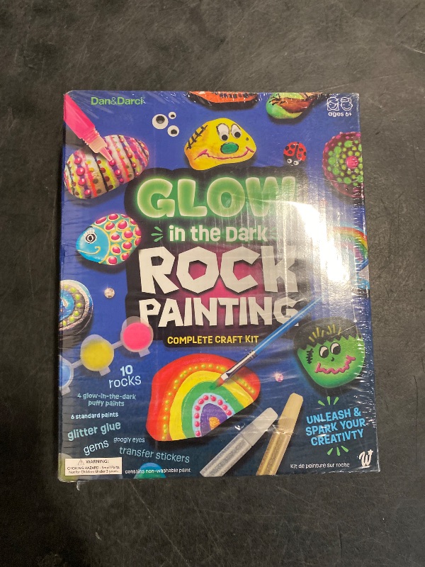 Photo 1 of Dan&Darci Kids Rock Painting Kit - Glow in The Dark - Arts & Crafts Gifts for Boys and Girls Ages 6-12 - Craft Activities Kits - Creative Art Toys for 6, 7, 8, 9, 10, 11 & 12 Year Old Kid