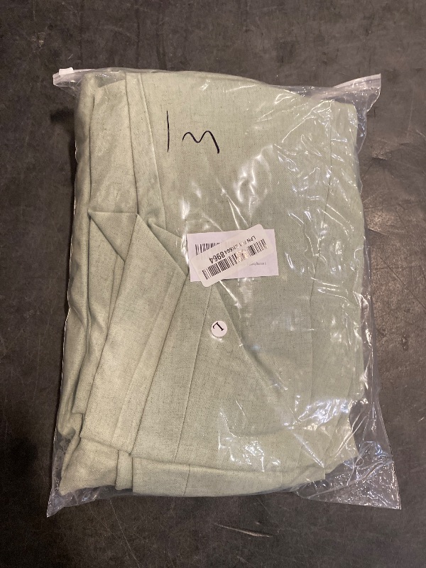 Photo 1 of (L) Diaryan Suit for Men Linen Green Classic Fit Blazer 2 Piece One Button Solid Jacket and Pants for Prom Wedding Business L