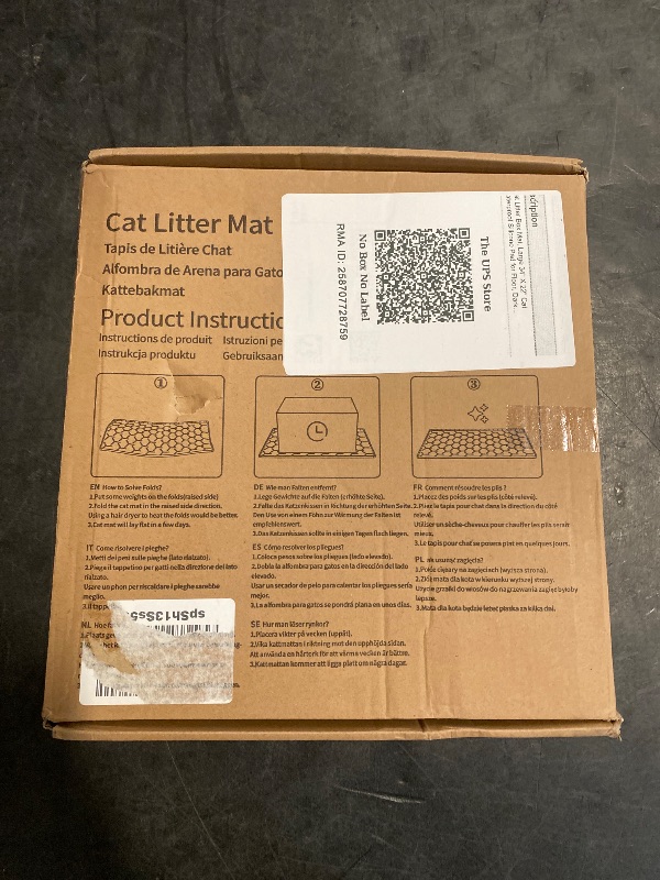 Photo 1 of Garoopion Cat Litter Box Mat, Large 34" X 22" Cat Litter Mat, Waterproof Silicone Pad for Floor, Dark Gray