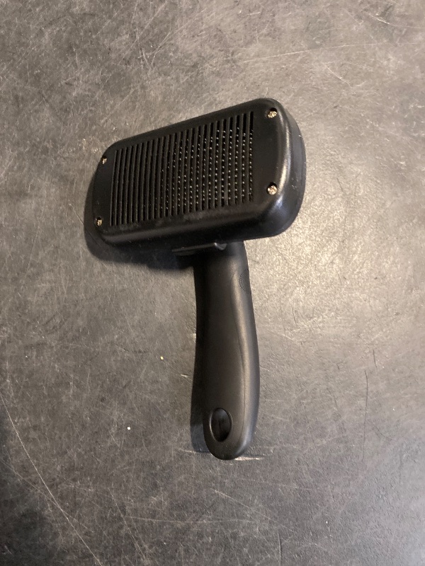 Photo 1 of Dipoo Self Cleaning Shedding Brush - Skin Friendly Grooming Tool for Dogs, Cats, and Puppies, Deshedding and Hair Removal for Long and Short Haired Pets, Black