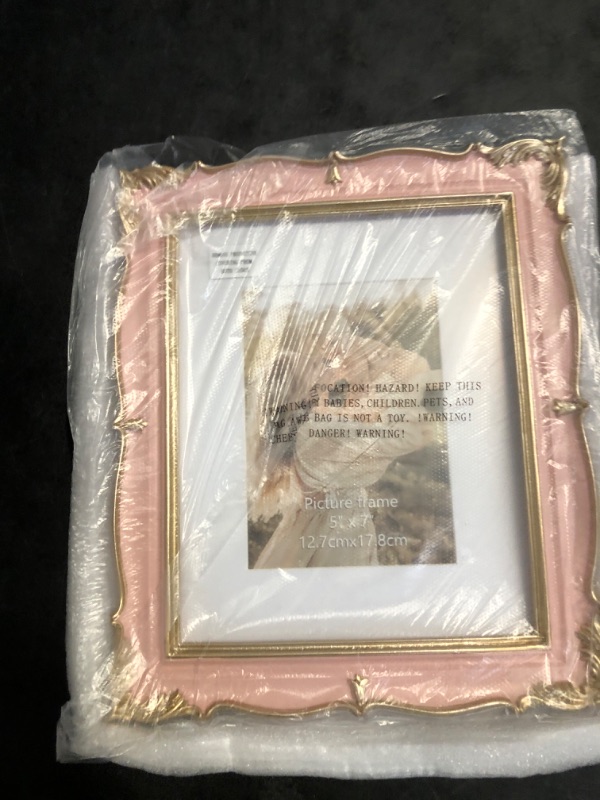 Photo 1 of PHAREGE Vintage Picture Frame 8x10 Pink Gold, 8 by 10 Ornate Decorative Antique Frame with Mat for 5x7 Photo, Fancy Matted Frame for Desktop or Wall, Horizontal or Vertical