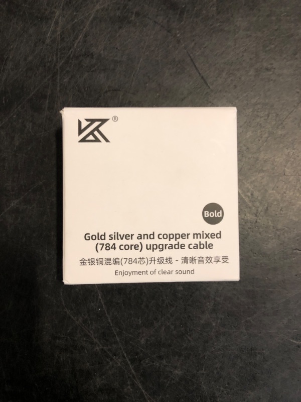 Photo 1 of KZ Gold Silver and Copper Mixed (784 cores) Upgrade Cable, HiFi Audio 0.75MM 2PIN Replacement IEM Earbuds Wire Compatible with C PIN Headphone