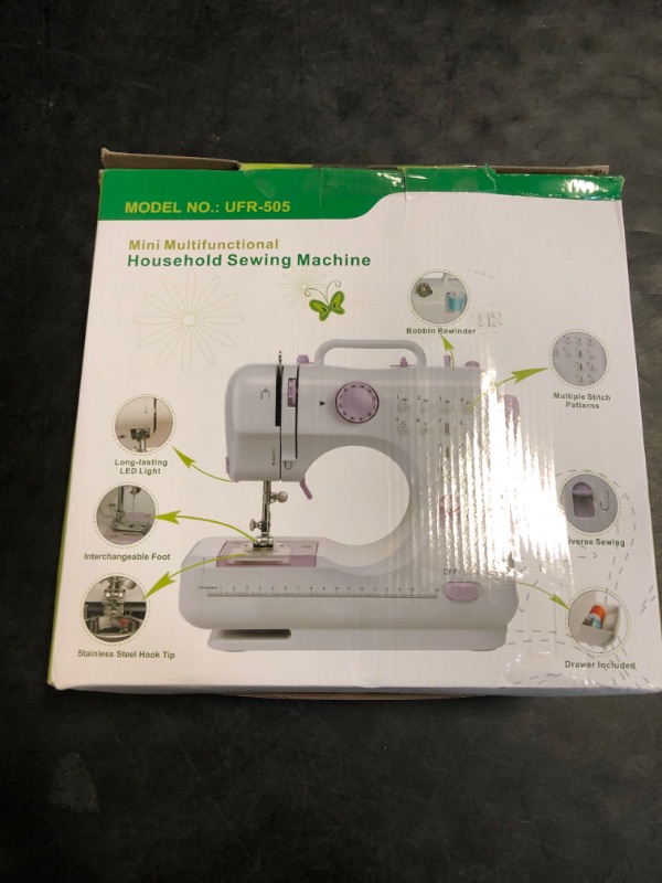 Photo 1 of Sewing Machine for Beginners & Kids, Mini Portable Sewing Machines with 12 Built-in Stitch Patterns, 2-Speed Foot Pedal, Perfect for Teaching Daughter Granddaughter to Sew(27 Pieces Sewing Kit & Case)