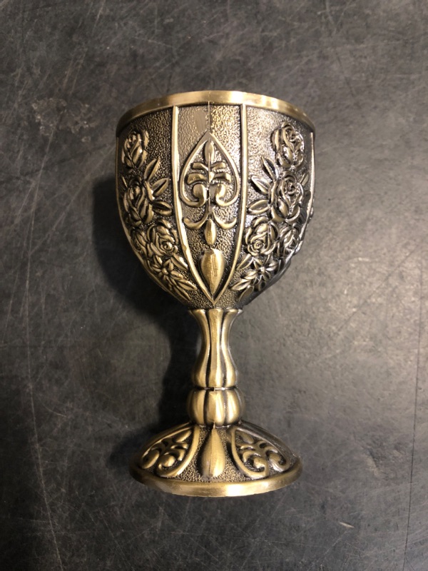 Photo 1 of Yopay Handmade Goblet Chalice, Vintage Engraving Wine Liqueur Cup, 3.4OZ Food Safe Sturdy Drinking Vessel Shot Glasses for Buddha Weddings Home Decor Blessings
