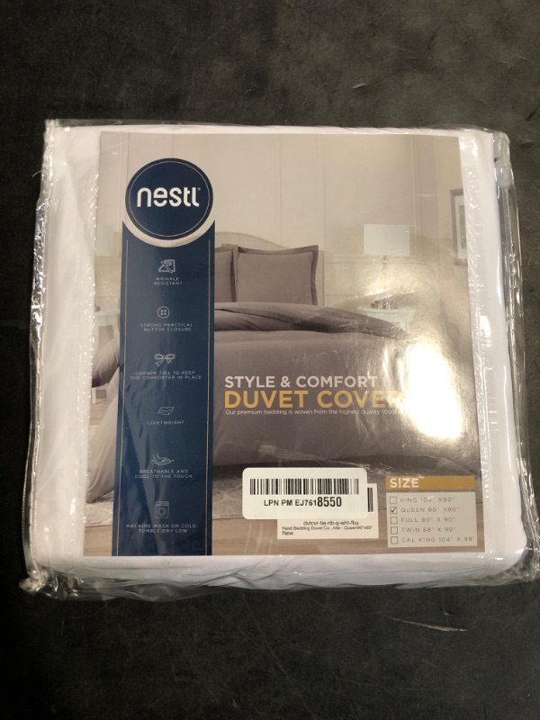Photo 1 of Nestl White Duvet Cover Queen Size - Soft Double Brushed Queen Duvet Cover Set, 3 Piece, with Button Closure, 1 Duvet Cover 90x90 inches and 2 Pillow Shams