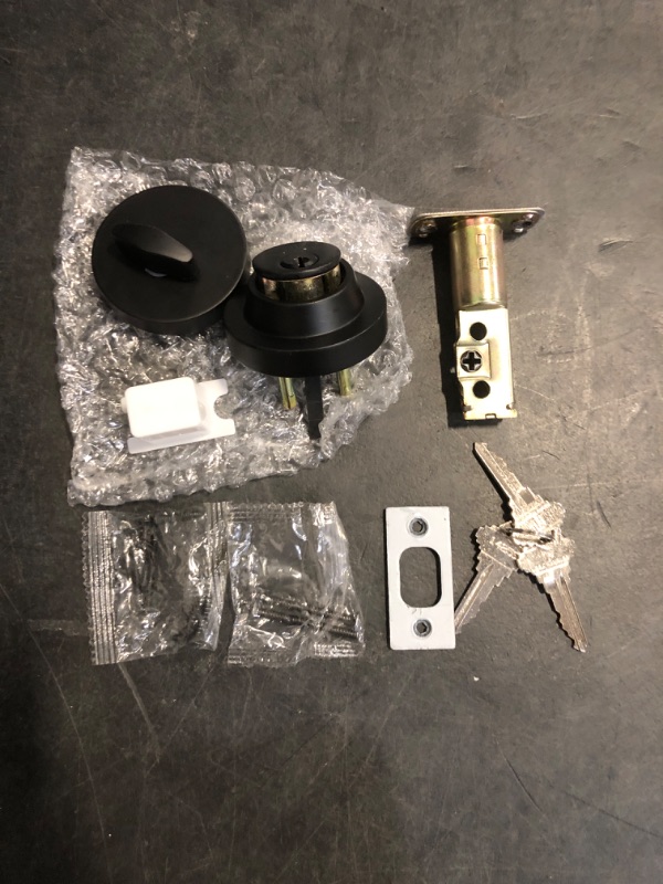 Photo 1 of Mega Handles - Buena Deadbolt I Entry Deadbolt Lock - Heavy Duty Round Locking Deadbolt for Left or Right-Handed Doors - Interior/Exterior - Matte Black